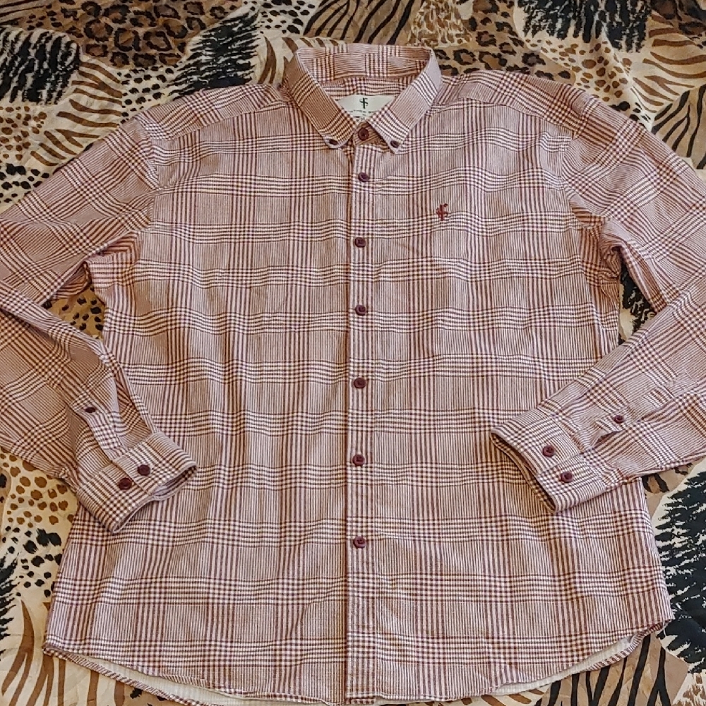 Father Sons Purple Checkered Shirt Sz XL Slimfit
